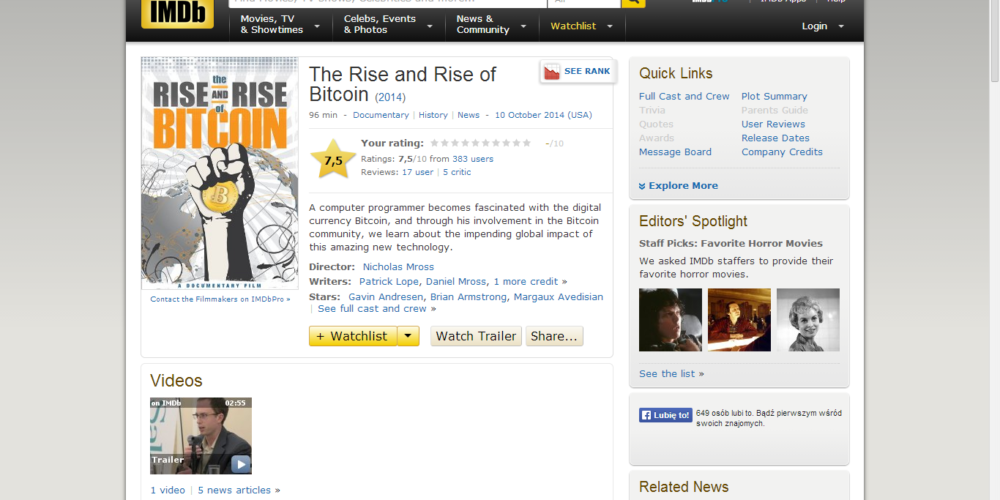The Rise and Rise of Bitcoin – Recenzja + Napisy!
