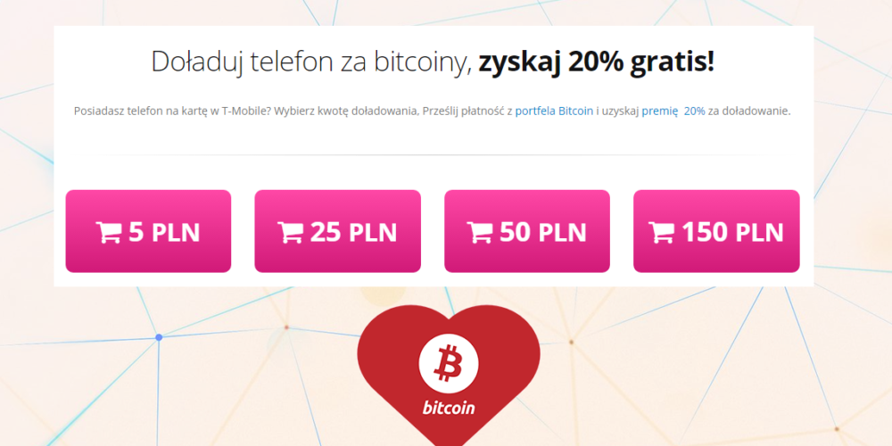 T-Mobile Polska przyjmuje Bitcoin za doładowania