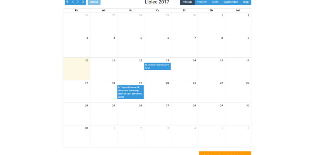 Kalendarz wydarzeń dotyczących Bitcoina i Blockchaina