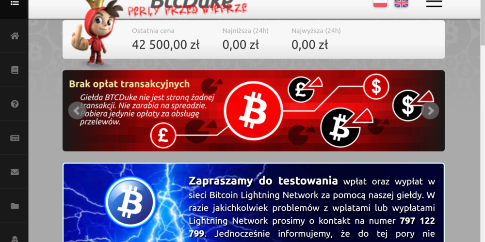 Aktualizacja: BTCDuke na liście ostrzeżeń KNF, stanowisko giełdy