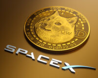 United States May 2021: Dogecoin SpaceX moon program. Golden Dog